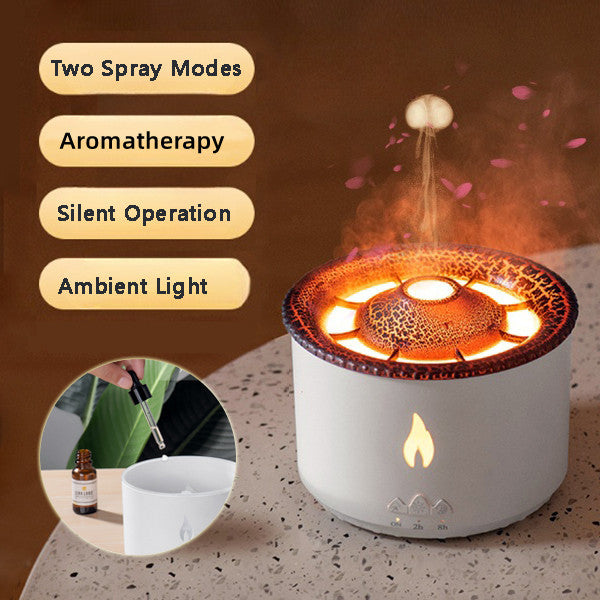 New Creative Ultrasonic Essential Oi Essential Oil Humidifier Volcano Aromatherapy Machine Spray Jellyfish Air Flame Humidifier Diffuser