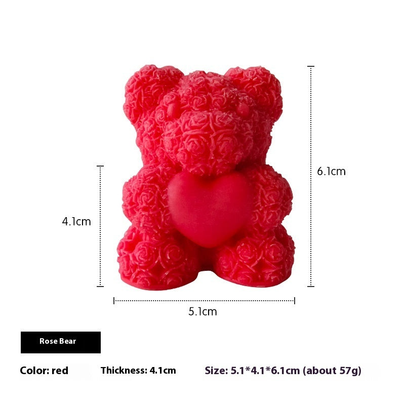 Rose Bear Aromatherapy Candle Creative Bedroom Decoration Valentine's Day Girls' Gifts